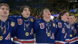 USA! USA! USA! Team USA Sings National Anthem Loud and Proud After Winning Hockey Championship [Watch]